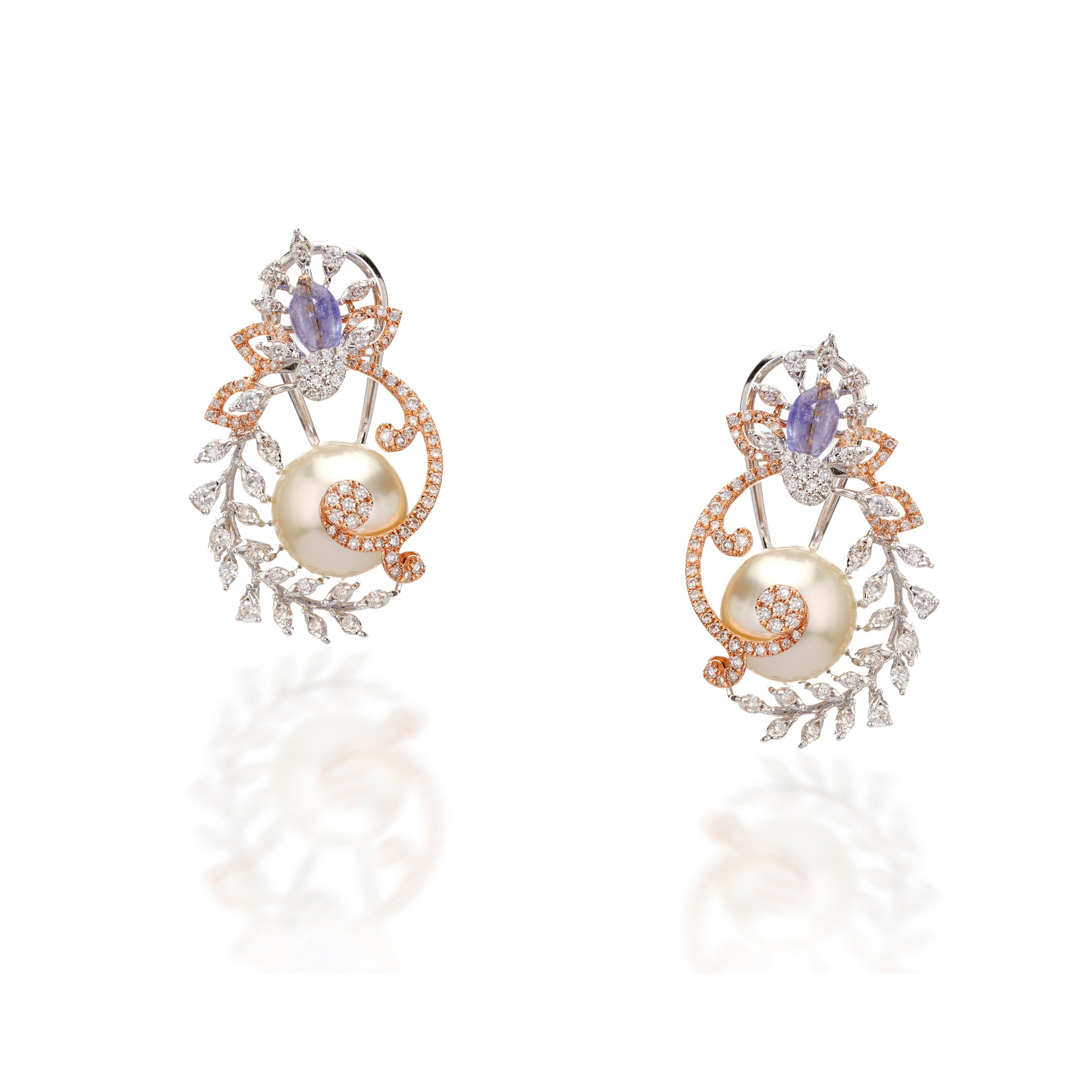 Beautiful Pearl Diamond Necklace Set - Main Image