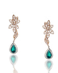 Dual Tone Floral Diamond Necklace Set