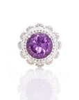 Amethyst Aura Diamond Ring