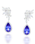 Sparkling Cluster Sapphire Earrings