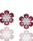 Scarlet Bloom Diamond Studs