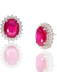 Ruby Sunburst Diamond Studs