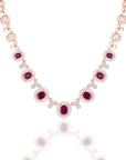 Charming Ruby Diamond Necklace Set