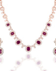 Charming Ruby Diamond Necklace Set