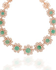 Elegant Green Diamond Necklace Set