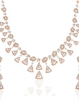 Exquisite Rose Gold Diamond Necklace Set