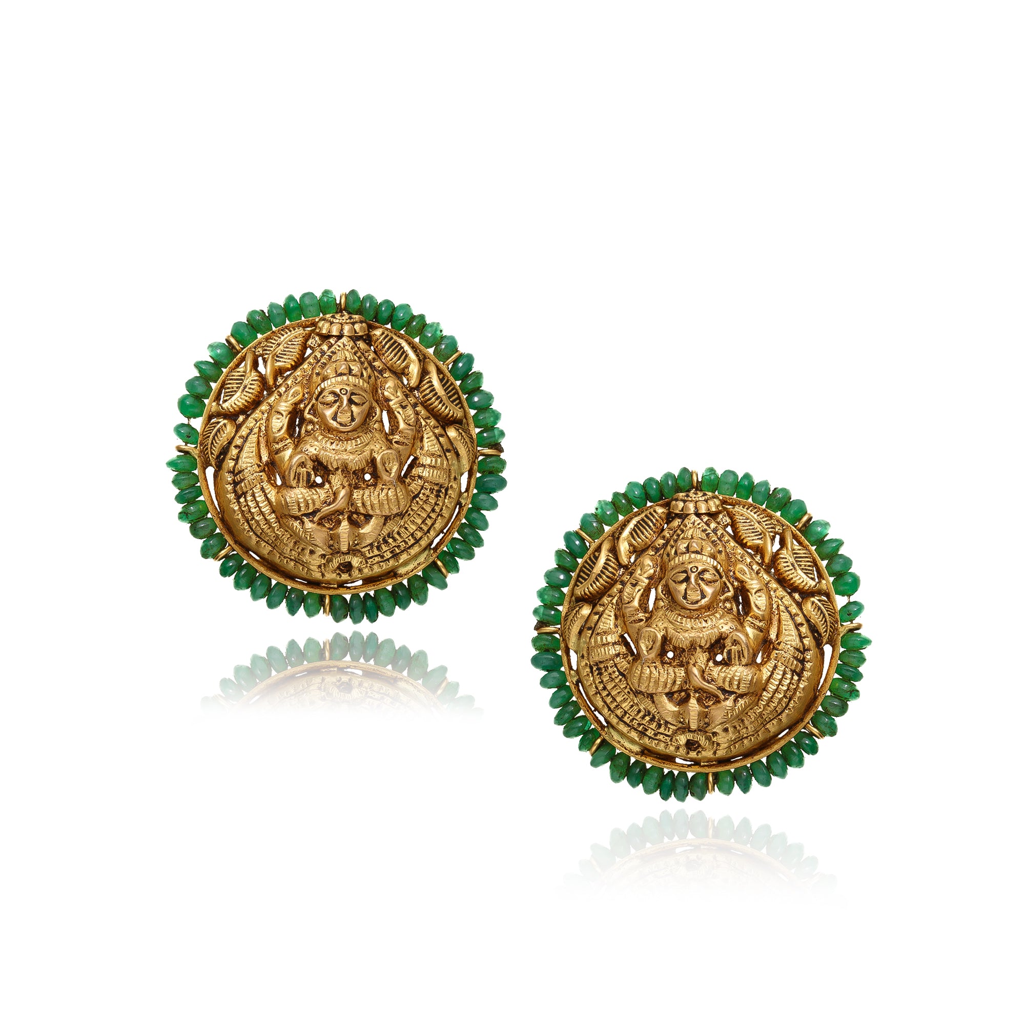 Lakshmi Kasu Chandbali Earrings | Art of Gold Jewellery, Coimbatore