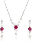 Ruby and Pearl Diamond Necklace Set